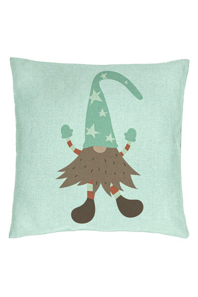 BEKZ Декоративна възглавница с коледна тематика, Джудже 3 40x40 см, ментово з...
