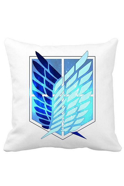 BEKZ Pillowcase With Attack On Titan Symbol, 40x40 Cm, White, Matte