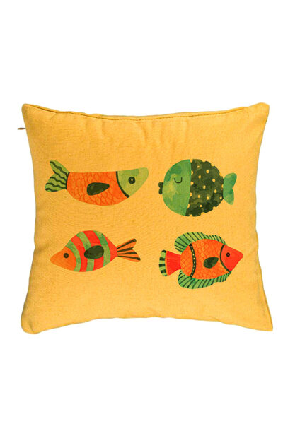 BEKZ Perna Decorativa, Model Multicolor Pesti, 40x40 cm, Galben, Husa Detasab...