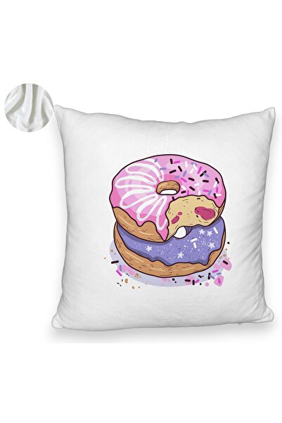 BEKZ Perna Decorativa Fluffy, Model Gogosi Glazurate, 40x40 cm, Alba, Husa De...