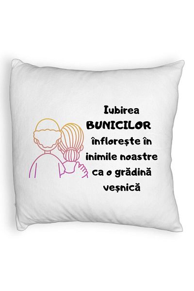 BEKZ Fluffy Decorative Pillow, for Grandmothers 10, 40x40 cm, White, Removable Cover, Bellows