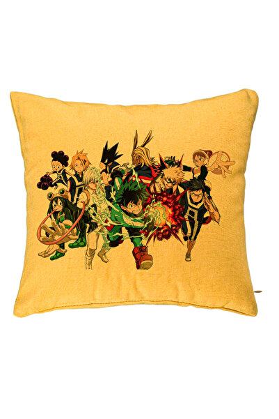 BEKZ Μαξιλαροθήκη με τους χαρακτήρες My Hero Academia, 40x40 εκ., Κίτρινη