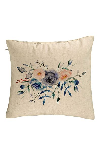 BEKZ Față de pernă, model floral bej, 40x40 cm, bej