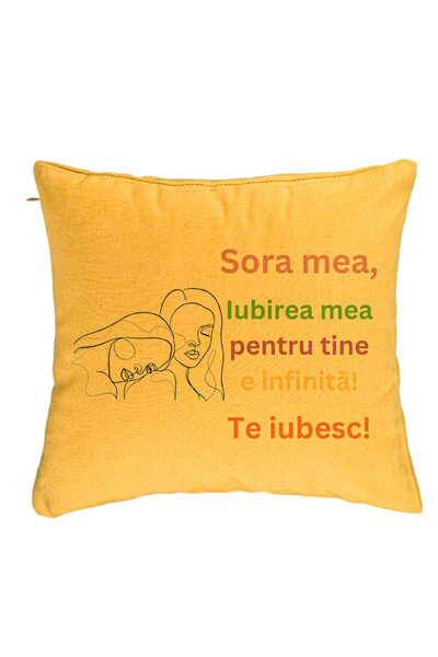 BEKZ Față de pernă My Sister 6, 40x40 cm, galbenă
