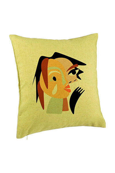 BEKZ Perna Decorativa, Model Picasso style 2, 40x40 cm, Verde, Husa Detasabil...