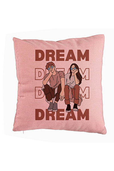 BEKZ Față de pernă, model Dream Friends, 40x40 cm, roz