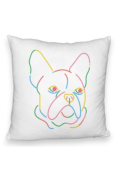 BEKZ Αφράτο Διακοσμητικό Μαξιλάρι, Doggo MultiColor Model, 40x40 cm, Λευκό, Α...