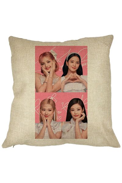 BEKZ Perna Decorativa BlackPink, Model 15, 40x40 cm, Husa Detasabila, Burduf