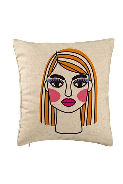BEKZ Perna Decorativa, Model Paint, 40x40 cm, Bej, Husa Detasabila, Burduf