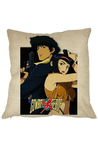 BEKZ Perna Decorativa cu Cowboy Bebop, 40x40 cm, Husa Detasabila, Burduf