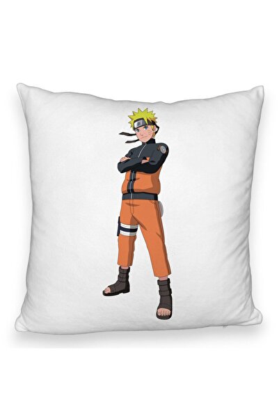 BEKZ Față de pernă pufoasă cu Naruto, 40x40 cm, albă