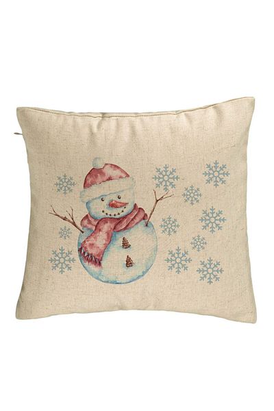 BEKZ Perna Decorativa de Craciun Om de Zapada, 1, 40x40 cm, Bej, Husa Detasabila, Burduf
