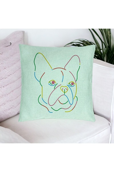 BEKZ Perna Decorativa, Model Doggo MultiColor, 40x40 cm, Verde Menta, Husa De...