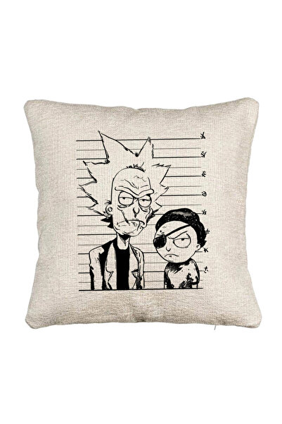 BEKZ Διακοσμητικό μαξιλάρι καναπέ, σχέδιο Rick and Morty, 40x40 εκ., με φερμουάρ