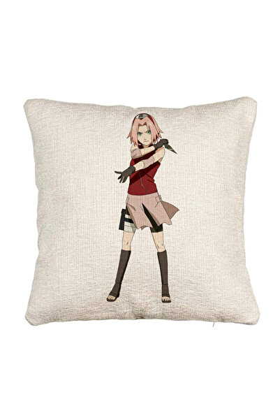 BEKZ Perna Decorativa Canapea cu Naruto Sakura, 40x40 cm, Cu fermoar