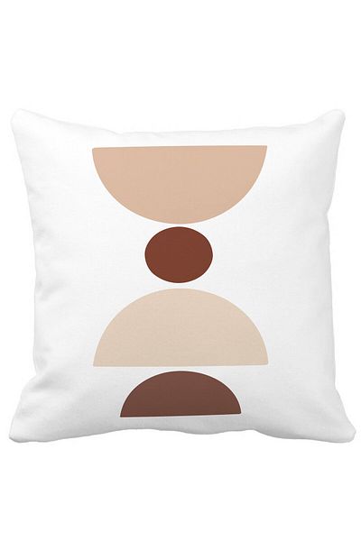BEKZ Perna Decorativa cu Model Abstract Creativ 4,40x40 cm, Alba, Mata, Husa Detasabila, Burduf