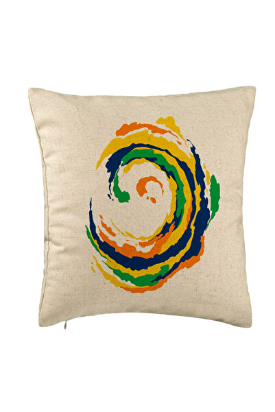 BEKZ Perna Decorativa, Model Spirala, MuIicolor, 40x40 cm, Bej, Husa Detasabi...
