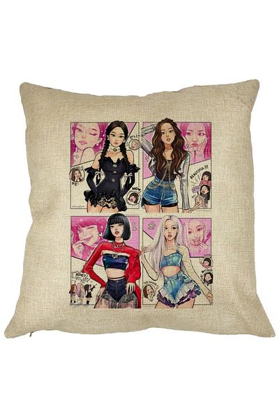 BEKZ Perna Decorativa BlackPink, 5, 40x40 cm, Husa Detasabila, Burduf