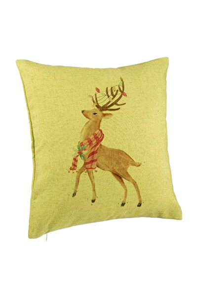 BEKZ Коледна калъфка за възглавница с елени, 2 бр., 40x40 см, зелена