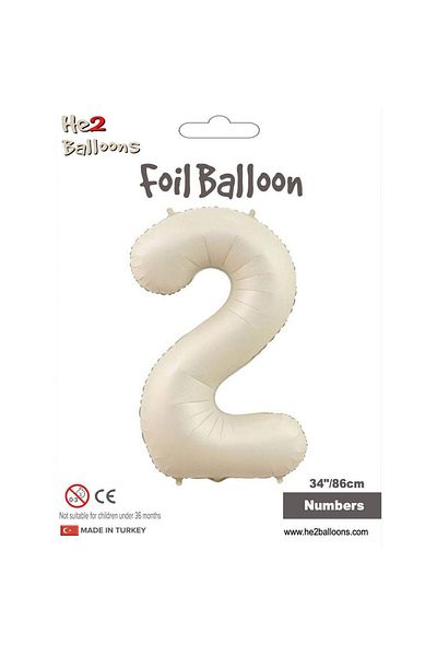 Vipfoni Number Foil Balloon 34''/ 86cm Cream -2-