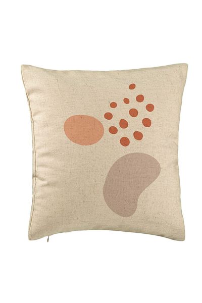 BEKZ Perna Decorativa, Model Abstracta 11, 40x40 cm, Bej, Husa Detasabila, Burduf