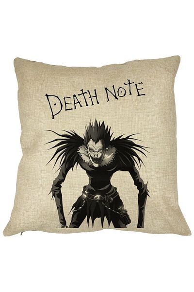 BEKZ Perna Decorativa cu Deathnote, 40x40 cm, Husa Detasabila, Burduf