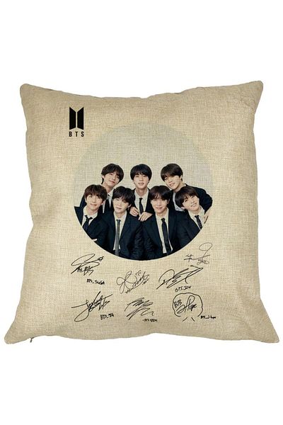BEKZ Față de pernă BTS Army In Suit cu semnături, 40x40 cm