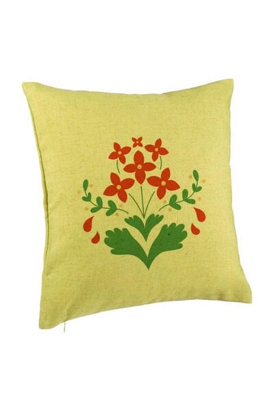 BEKZ Față de pernă, model floral roșu, 40x40 cm, verde