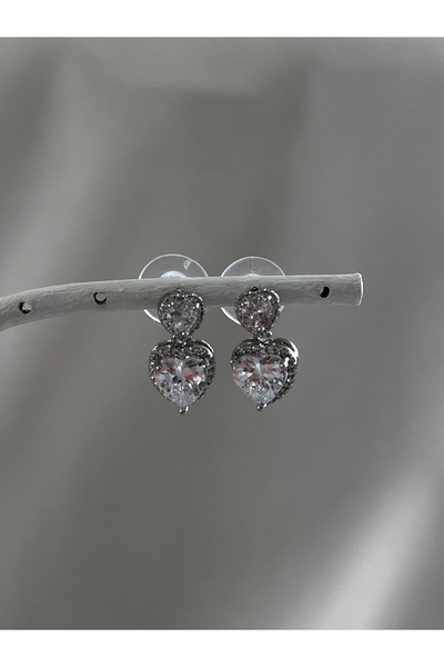 MODA Zirkon Taşlı Kalpli Küpe