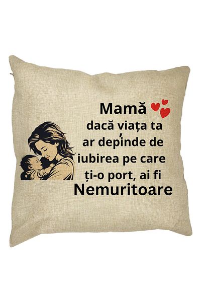 BEKZ Perna Decorativa pentru Mama 11,40x40 cm, Husa Detasabila, Burduf