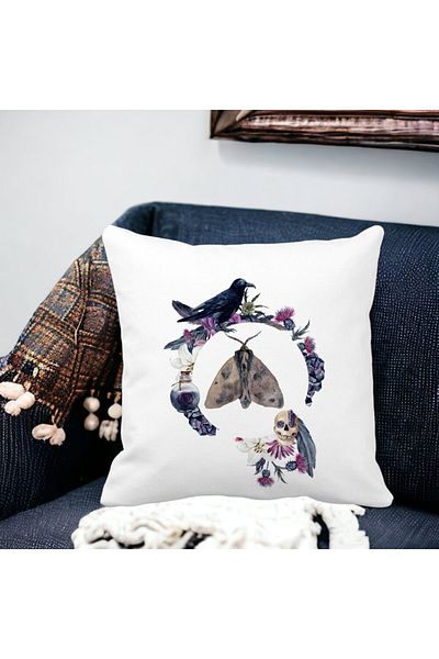 BEKZ Pillowcase With Halloween Motif 8, 40x40 Cm, White, Matte