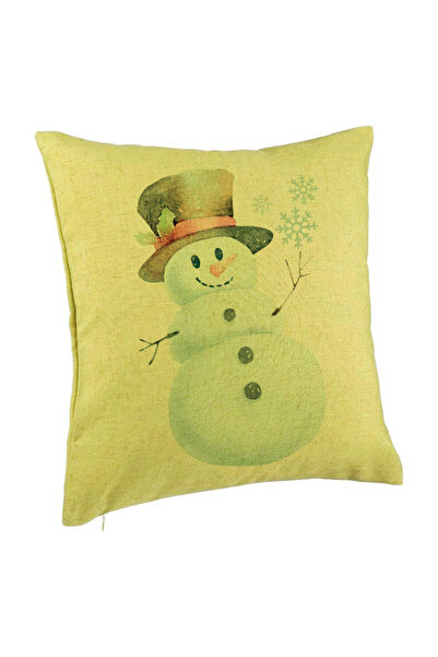 BEKZ Коледна калъфка за възглавница "Снежен човек", 2 бр., 40x40 см, зелена