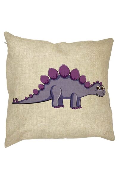 BEKZ Perna Decorativa Patrata copii Dinozaur Mov, 40x40 cm, Husa Detasabila, ...