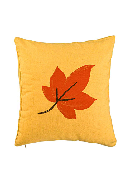 BEKZ Față de pernă cu frunze de toamnă, 40x40 cm, galbenă