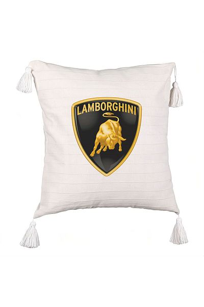 BEKZ Fringed Pillowcase, Lamborghini, 45×45 cm, With zipper