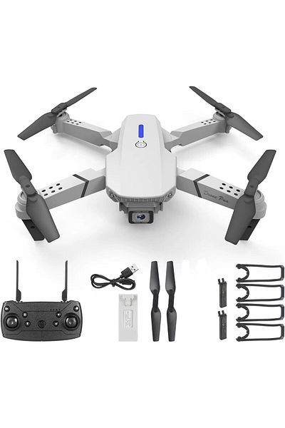 Generic E88 Foldable Drone with 8K HD Dual Camera, Obstacle Avoidance, Altitude Hold, and Compact Design (Mu
