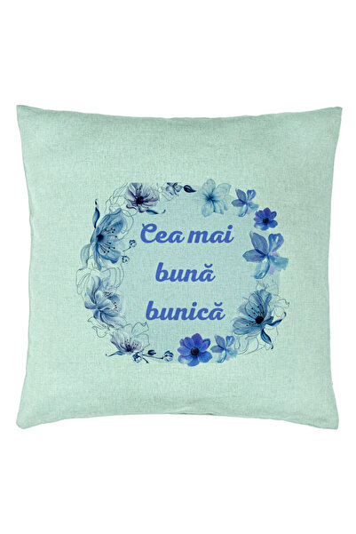 BEKZ Perna Decorativa pentru Bunica 15, 40x40 cm, Verde Menta, Husa Detasabila, Burduf