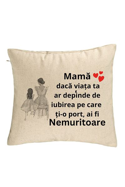 BEKZ Perna Decorativa, Model pentru Mama 3, 40x40 cm, Bej, Husa Detasabila, Burduf