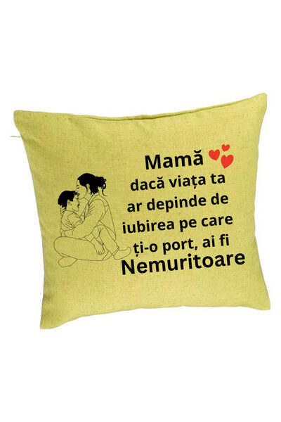 BEKZ Față de pernă, model pentru mama de 5 ani, 40x40 cm, verde