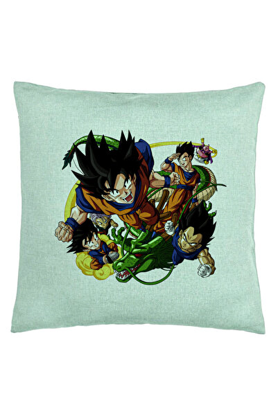 BEKZ Διακοσμητικό μαξιλάρι με χαρακτήρες Dragonball, 40x40 εκ., Πράσινο της μ...