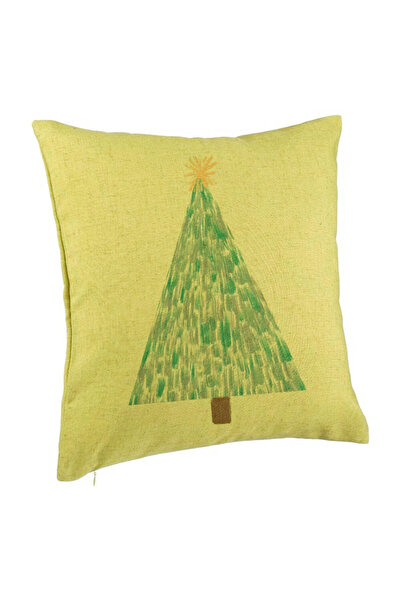 BEKZ Față de pernă cu tematică de Crăciun, brad, 3, 40x40 cm, verde