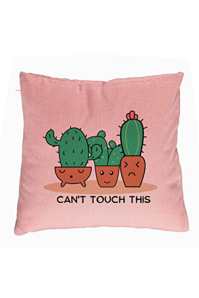 BEKZ Față de pernă, Cactus Can't Touch This Pattern, 40x40 cm, roz