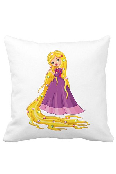 BEKZ Square Pillowcase Princess Purple Dress, 40x40 Cm, White, Matte