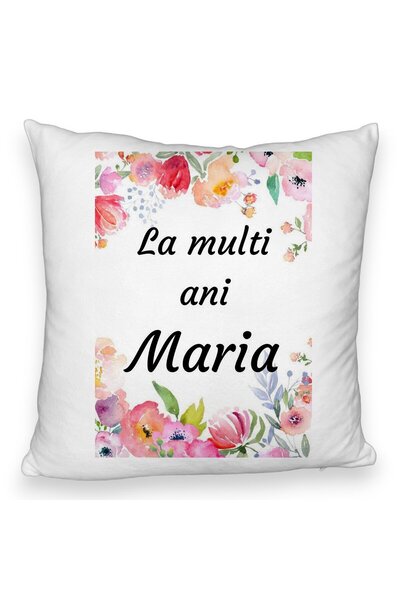 BEKZ Perna Decorativa Fluffy, Model La multi ani Maria 2, 40x40 cm, Alba, Hus...