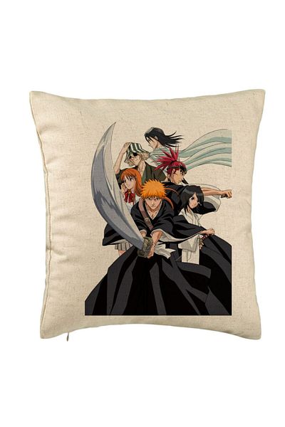 BEKZ Perna Decorativa cu Bleach Characters, 40x40 cm, Bej, Husa Detasabila, Burduf