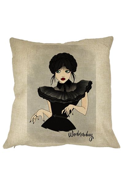 BEKZ Perna Decorativa Wednesday Addams Dancing Hands 3,40x40 cm, Husa Detasabila, Burduf