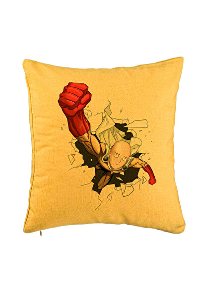 BEKZ Față de pernă cu One Punch Man, 40x40 cm, galbenă