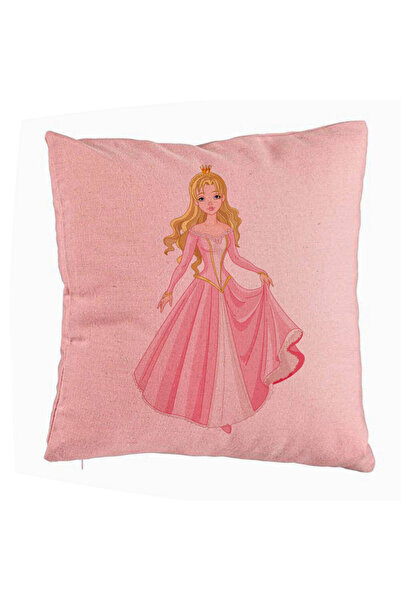 BEKZ Perna Decorativa, Model Printesa de Aur, 40x40 cm, Roz, Husa Detasabila,...