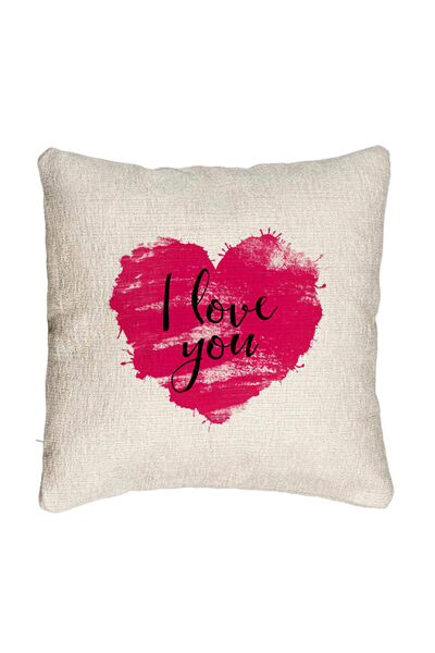 BEKZ Fata de perna Canapea, Model I Love You, 40x40 cm, Cu fermoar