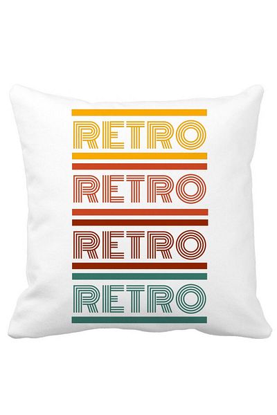 BEKZ Perna Decorativa Patrata Retro Colors, 40x40 cm, Alba, Mata, Husa Detasabila, Burduf